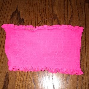 hot pink bandeau swim top size small